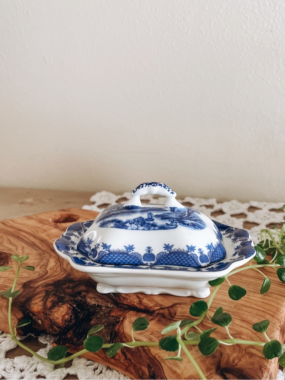 Miniature Blue Lidded Dish, Formalities by Baum Bros.